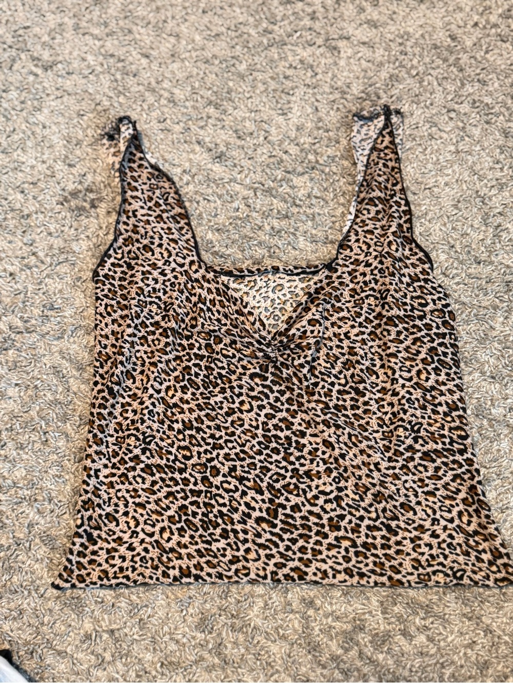 Leopard Print Twist Front Sleeveless Tank Top Small